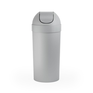 image:imageUmbra Venti Kitchen Trash Can with Swing Top Lid Large 16Gallon 62 L Capacity SandNickel  Easy wipe clean bag concealing neck ring residential and commercial use works with drawstring and flap tie bags plasticGrey