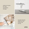 image:imageUmbra Buddy Adhesive Squeegee Shower Glass and Mirror Cleaner White  Streakfree flexible blade mounts on tile or drywall easy clean silicone antirust plastic