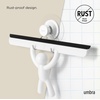 image:imageUmbra Buddy Adhesive Squeegee Shower Glass and Mirror Cleaner White  Streakfree flexible blade mounts on tile or drywall easy clean silicone antirust plastic