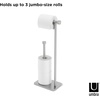 image:imageUmbra Cappa Toilet Paper Stand Freestanding Metal with Reserve Nickel  Compact vertical storage holds 3 rolls elevated base sturdy construction bathroom organizer fits small spacesNickel