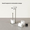 image:imageUmbra Cappa Toilet Paper Stand Freestanding Metal with Reserve Nickel  Compact vertical storage holds 3 rolls elevated base sturdy construction bathroom organizer fits small spacesNickel