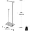image:imageUmbra Cappa Toilet Paper Stand Freestanding Metal with Reserve Nickel  Compact vertical storage holds 3 rolls elevated base sturdy construction bathroom organizer fits small spacesNickel