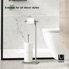 image:imageUmbra Cappa Toilet Paper Stand Freestanding Metal with Reserve Nickel  Compact vertical storage holds 3 rolls elevated base sturdy construction bathroom organizer fits small spacesNickel