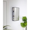 image:imageUmbra Cubiko 24x12 Rectangular Black Metal Bathroom Mirror Storage Cabinet with 3 Shelves  Hidden 3 Shelves Behind Mirror PowderCoated Steel 12 X 515 X 2425 in Holds Up to 40 Lb Mounting Hardware Included