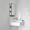 image:imageUmbra Cubiko 24x12 Rectangular Black Metal Bathroom Mirror Storage Cabinet with 3 Shelves  Hidden 3 Shelves Behind Mirror PowderCoated Steel 12 X 515 X 2425 in Holds Up to 40 Lb Mounting Hardware Included