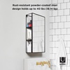 image:imageUmbra Cubiko 24x12 Rectangular Black Metal Bathroom Mirror Storage Cabinet with 3 Shelves  Hidden 3 Shelves Behind Mirror PowderCoated Steel 12 X 515 X 2425 in Holds Up to 40 Lb Mounting Hardware Included
