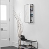 image:imageUmbra Cubiko 24x12 Rectangular Black Metal Bathroom Mirror Storage Cabinet with 3 Shelves  Hidden 3 Shelves Behind Mirror PowderCoated Steel 12 X 515 X 2425 in Holds Up to 40 Lb Mounting Hardware Included