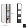 image:imageUmbra Cubiko 24x12 Rectangular Black Metal Bathroom Mirror Storage Cabinet with 3 Shelves  Hidden 3 Shelves Behind Mirror PowderCoated Steel 12 X 515 X 2425 in Holds Up to 40 Lb Mounting Hardware Included