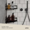image:imageUmbra Cubiko Shower Caddy Metal Corner Shelf with Adhesive White  Waterproof construction holds 10 lbs per bin rust resistant finish nondamaging install includes hooks set of 2Black