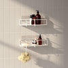 image:imageUmbra Cubiko Shower Caddy Metal Corner Shelf with Adhesive White  Waterproof construction holds 10 lbs per bin rust resistant finish nondamaging install includes hooks set of 2White