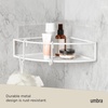 image:imageUmbra Cubiko Shower Caddy Metal Corner Shelf with Adhesive White  Waterproof construction holds 10 lbs per bin rust resistant finish nondamaging install includes hooks set of 2White