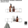 image:imageUmbra Cubiko Shower Caddy Metal Corner Shelf with Adhesive White  Waterproof construction holds 10 lbs per bin rust resistant finish nondamaging install includes hooks set of 2White