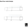 image:imageUmbra Cubiko Shower Caddy Metal Corner Shelf with Adhesive White  Waterproof construction holds 10 lbs per bin rust resistant finish nondamaging install includes hooks set of 2White