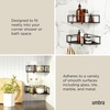 image:imageUmbra Cubiko Shower Caddy Metal Corner Shelf with Adhesive White  Waterproof construction holds 10 lbs per bin rust resistant finish nondamaging install includes hooks set of 2Black