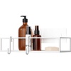 image:imageUmbra Cubiko Shower Caddy Metal Corner Shelf with Adhesive White  Waterproof construction holds 10 lbs per bin rust resistant finish nondamaging install includes hooks set of 2White