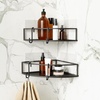 image:imageUmbra Cubiko Shower Caddy Metal Corner Shelf with Adhesive White  Waterproof construction holds 10 lbs per bin rust resistant finish nondamaging install includes hooks set of 2Black
