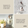 image:imageUmbra Cubiko Shower Caddy Metal Corner Shelf with Adhesive White  Waterproof construction holds 10 lbs per bin rust resistant finish nondamaging install includes hooks set of 2White