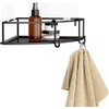image:imageUmbra Cubiko Shower Caddy Metal Corner Shelf with Adhesive White  Waterproof construction holds 10 lbs per bin rust resistant finish nondamaging install includes hooks set of 2Black