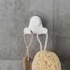 image:imageUmbra Flex Adhesive Double Hook Removable Shower Towel Hook White  Rust proof easy to clean fits tiles and drywall bathroom organizer recycled plasticHook