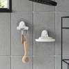 image:imageUmbra Flex Adhesive Double Hook Removable Shower Towel Hook White  Rust proof easy to clean fits tiles and drywall bathroom organizer recycled plasticSoap Dish