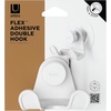 image:imageUmbra Flex Adhesive Double Hook Removable Shower Towel Hook White  Rust proof easy to clean fits tiles and drywall bathroom organizer recycled plasticHook