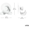 image:imageUmbra Flex Adhesive Double Hook Removable Shower Towel Hook White  Rust proof easy to clean fits tiles and drywall bathroom organizer recycled plasticHook