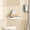 image:imageUmbra Flex Adhesive Double Hook Removable Shower Towel Hook White  Rust proof easy to clean fits tiles and drywall bathroom organizer recycled plasticSoap Dish