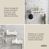 image:imageUmbra Flex Modern Bathrrom Caddy Bins White  Strong adhesive backing secure mounting easy installation