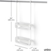 image:imageUmbra Flex Shower Caddy Hanging 2 Shelves Bathroom Organizer White  Flexible silicone bands drainage system mold resistant bottle collars overhead mountWhite