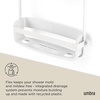 image:imageUmbra Flex Shower Caddy Hanging 2 Shelves Bathroom Organizer White  Flexible silicone bands drainage system mold resistant bottle collars overhead mountWhite