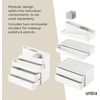 image:imageUmbra Glam Drawer Organizer Stackable Makeup Storage Large White  Rubber feet removable dividers easy to clean fits bathroom or office recycled plasticLarge