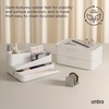 image:imageUmbra Glam Drawer Organizer Stackable Makeup Storage Large White  Rubber feet removable dividers easy to clean fits bathroom or office recycled plasticLarge