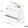 image:imageUmbra Glam Drawer Organizer Stackable Makeup Storage Large White  Rubber feet removable dividers easy to clean fits bathroom or office recycled plasticLarge