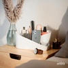 image:imageUmbra Glam Makeup Organizer with Removable Insert Medium White  Open top access multi compartment design fits bathroom vanity or desk space saving solution recycled plastic constructionMedium