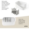 image:imageUmbra Glam Makeup Organizer with Removable Insert Medium White  Open top access multi compartment design fits bathroom vanity or desk space saving solution recycled plastic constructionMedium