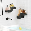 image:imageUmbra Nami Shower Caddy Adhesive No Drill Bathroom Set of 2 Ocean Black  Waterproof construction integrated drainage rustfree holds 6 lbsOcean Black