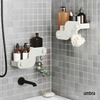 image:imageUmbra Nami Shower Caddy Adhesive No Drill Bathroom Set of 2 Ocean Black  Waterproof construction integrated drainage rustfree holds 6 lbsOcean Sand