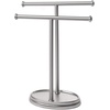 image:imageUmbra Palm Double Hand Towel Tree Brushed Nickel 2 Towels Holder and Accessories Stand for Bathroom Vanities  Slim Modern Durable Bars With Base Serves as a Jewelry Tray for Rings 425 Length x 105 Height x 375 Width Model021019410Modern