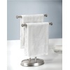 image:imageUmbra Palm Double Hand Towel Tree Brushed Nickel 2 Towels Holder and Accessories Stand for Bathroom Vanities  Slim Modern Durable Bars With Base Serves as a Jewelry Tray for Rings 425 Length x 105 Height x 375 Width Model021019410Modern