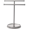 image:imageUmbra Palm Double Hand Towel Tree Brushed Nickel 2 Towels Holder and Accessories Stand for Bathroom Vanities  Slim Modern Durable Bars With Base Serves as a Jewelry Tray for Rings 425 Length x 105 Height x 375 Width Model021019410Modern