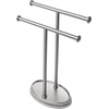 image:imageUmbra Palm Double Hand Towel Tree Brushed Nickel 2 Towels Holder and Accessories Stand for Bathroom Vanities  Slim Modern Durable Bars With Base Serves as a Jewelry Tray for Rings 425 Length x 105 Height x 375 Width Model021019410Modern