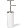 image:imageUmbra Portaloo Toilet Paper Stand Freestanding with Storage WhiteNickel  Steel construction builtin tray holds three rolls compact design easy to move fits corners bathroom organizerWhiteNickel