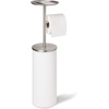 image:imageUmbra Portaloo Toilet Paper Stand Freestanding with Storage WhiteNickel  Steel construction builtin tray holds three rolls compact design easy to move fits corners bathroom organizerWhiteNickel
