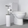 image:imageUmbra Portaloo Toilet Paper Stand Freestanding with Storage WhiteNickel  Steel construction builtin tray holds three rolls compact design easy to move fits corners bathroom organizerWhiteNickel