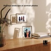 image:imageUmbra Prisma Picture Frame Floating Metal Wall Mount 4x6 Chrome  Steel wire construction unique geometric shape displays photo between glass desk or tabletop use hardware included