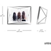 image:imageUmbra Prisma Picture Frame Floating Metal Wall Mount 4x6 Chrome  Steel wire construction unique geometric shape displays photo between glass desk or tabletop use hardware included
