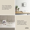 image:imageUmbra Prisma Picture Frame Floating Metal Wall Mount 4x6 Chrome  Steel wire construction unique geometric shape displays photo between glass desk or tabletop use hardware included