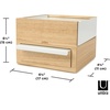 image:imageUmbra Stowit Jewelry Box  Modern Keepsake Storage Organizer with Hidden Compartment Drawers for Ring Bracelet Watch Necklace Earrings and AccessoriesWhiteNatural