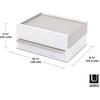 image:imageUmbra Stowit Jewelry Box  Modern Keepsake Storage Organizer with Hidden Compartment Drawers for Ring Bracelet Watch Necklace Earrings and AccessoriesWhiteNickel
