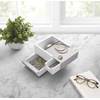 image:imageUmbra Stowit Jewelry Box  Modern Keepsake Storage Organizer with Hidden Compartment Drawers for Ring Bracelet Watch Necklace Earrings and AccessoriesWhiteNickel